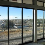 View to town square from living room